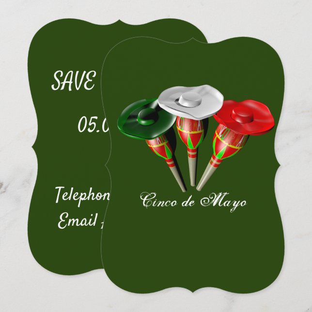 Cinco de mayo ,fiesta mexican invitation (Front/Back)