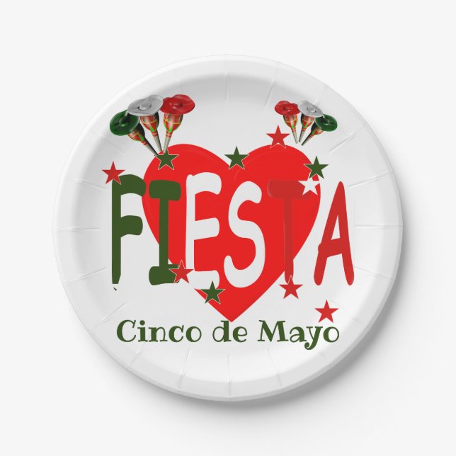 Cinco de mayo ,fiesta mexican paper plate (Front)