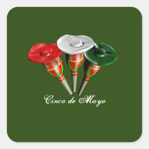Cinco de mayo ,fiesta mexican square sticker