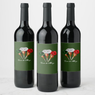 Cinco de mayo ,fiesta mexican wine label