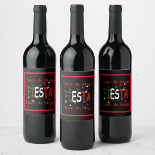 Cinco de mayo ,fiesta mexican wine label