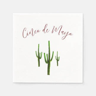 Cinco de Mayo Fiesta Party Desert Cactus Napkin
