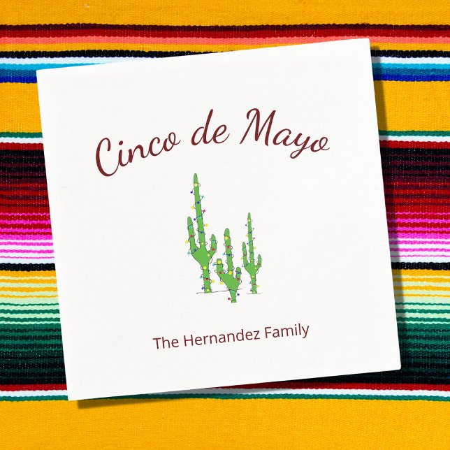 Cinco de Mayo Fiesta Party Desert Cactus Napkin (Creator Uploaded)