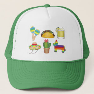 Cinco de Mayo Fiesta Pinata Taco Cactus Maracas Trucker Hat