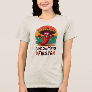Cinco de Mayo Fiesta – Spicy & Fun Mexican Party Tri-Blend Shirt