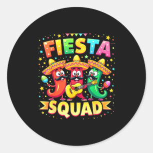 Cinco De Mayo Fiesta Squad Chili Peppers Mexican P Classic Round Sticker