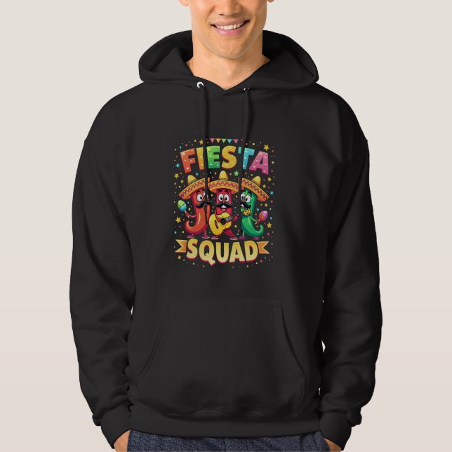 Cinco de Mayo Fiesta Squad Chilli Peppers Mexican  Hoodie (Front)
