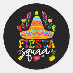 Cinco De Mayo Fiesta Squad Family Matching Group A Classic Round Sticker