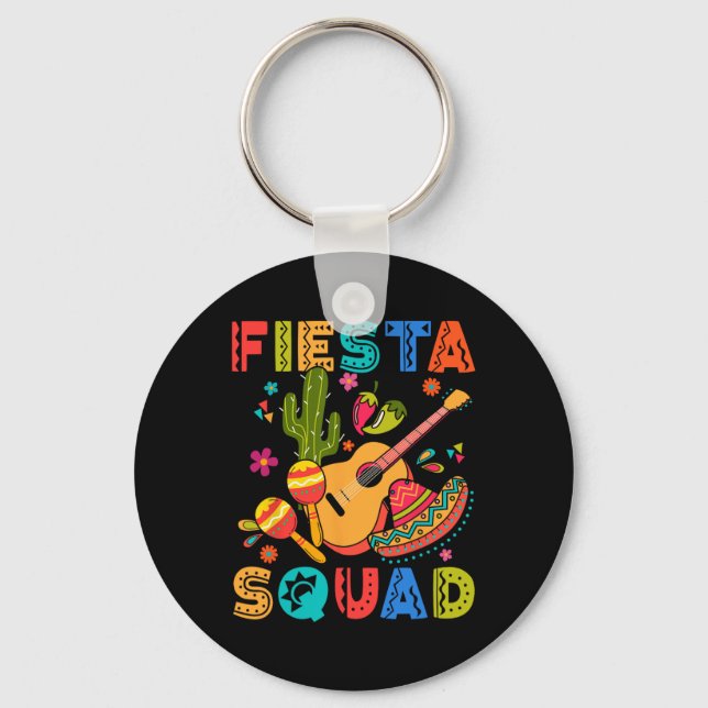 Cinco De Mayo Fiesta Squad Family Matching Group A Key Ring (Front)