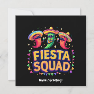 Cinco de Mayo Fiesta Squad Family Mexican Party Invitation