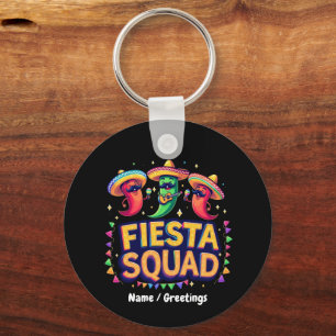 Cinco de Mayo Fiesta Squad Family Mexican Party Key Ring