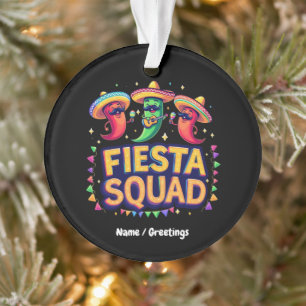 Cinco de Mayo Fiesta Squad Family Mexican Party Ornament