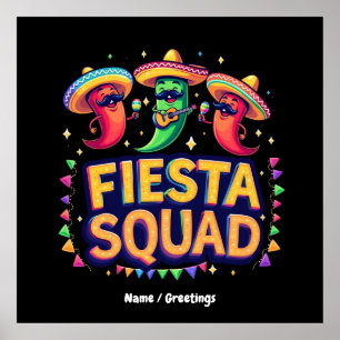 Cinco de Mayo Fiesta Squad Family Mexican Party Poster
