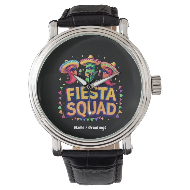 Cinco de Mayo Fiesta Squad Family Mexican Party  Watch (Front)