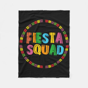 Cinco De Mayo Fiesta Squad Funny Let's Fiesta Mexi Fleece Blanket