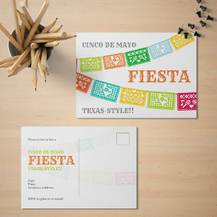Cinco de Mayo Fiesta Texas Invitation Postcard