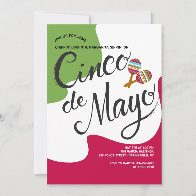 Cinco de Mayo Flag Invitation (Front)