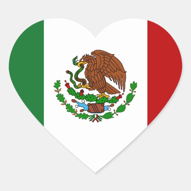 Cinco de Mayo Flag of Mexico Heart Sticker (Front)
