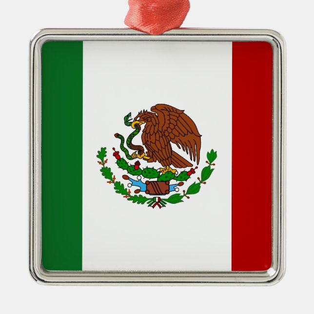 Cinco de Mayo Flag of Mexico Metal Tree Decoration (Front)
