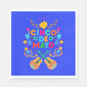 Cinco De Mayo flowers and Guitars  Napkin
