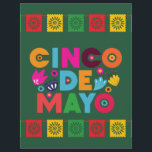 Cinco De Mayo Flyer<br><div class="desc">This festive flyer is a vibrant tribute to Cinco de Mayo, designed to capture the essence of the holiday's lively celebrations. It features a rich, deep green background that serves as a lush canvas for the colourful text and embellishments that make up its central design. The words "CINCO DE MAYO"...</div>