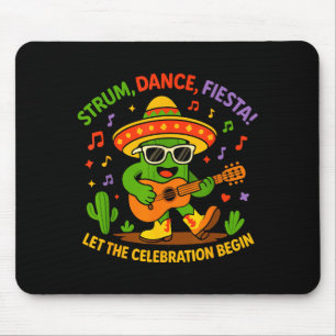 Cinco de mayo funny cactus sombrero strum danceCin Mouse Mat