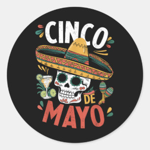 Cinco De Mayo Funny Camisa Mexican Sombrero Fiesta Classic Round Sticker