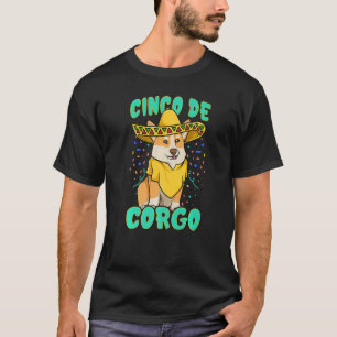Cinco de Mayo Funny Corgi Dog with a Poncho & Mexi T-Shirt