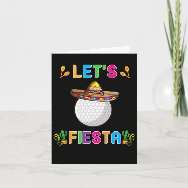 Cinco De Mayo Funny Golf Ball Let's Fiesta May 5th Card (Front)