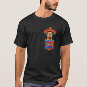 Cinco De Mayo Funny Llama Wearing Sombrero Mexican T-Shirt