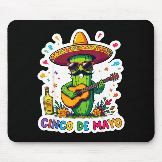 Cinco de mayo funny mexican cactus sunglassesCinco Mouse Mat (Front)