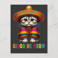  Cinco De Mayo Funny Mexican Cat Sombrero Meow
