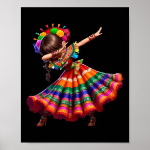 Cinco De Mayo Funny Mexican Dabbing Woman Cinco De Poster