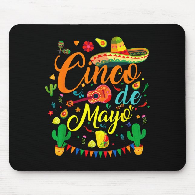 Cinco de mayo funny mexican fiesta party 5 de mayo mouse mat (Front)