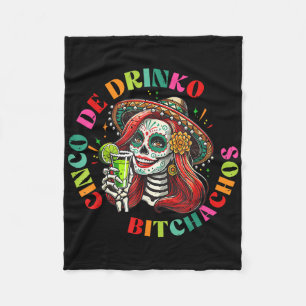 Cinco De Mayo Funny Mexican Party Cinco De Drinko Fleece Blanket