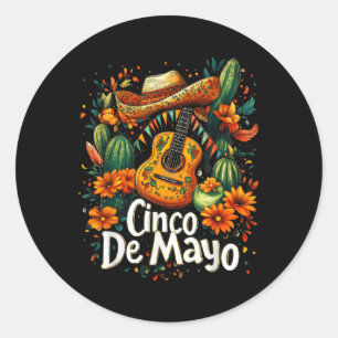 Cinco De Mayo - Funny Mexican Poncho Fiesta Party Classic Round Sticker