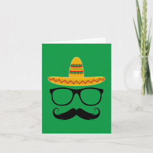Cinco De Mayo Funny Party Sombrero Moustache Card