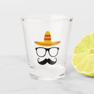 Cinco De Mayo Funny Party Sombrero Moustache Shot Glass
