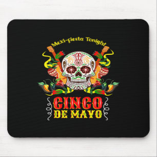 Cinco de mayo funny sugar skull holiday party humo mouse mat