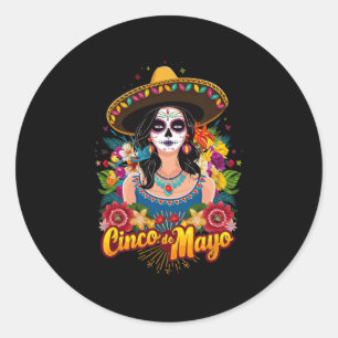 Cinco De Mayo Girl Mexican Fiesta 5 De Mayo 2 Classic Round Sticker