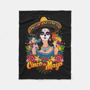 Cinco De Mayo Girl Mexican Fiesta 5 De Mayo 2 Fleece Blanket