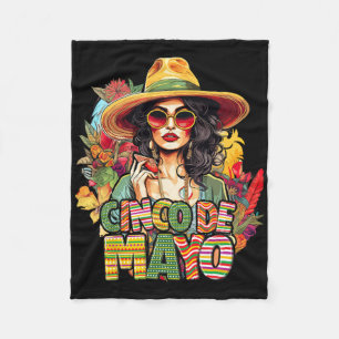 Cinco De Mayo Girl Mexican Fiesta 5 De Mayo 4 Fleece Blanket