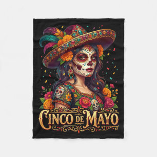 Cinco de mayo girl mexican fiesta 5 de mayo Cinco  Fleece Blanket