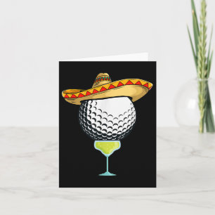 Cinco De Mayo Golf Ball With Sombrero And Margarit Card