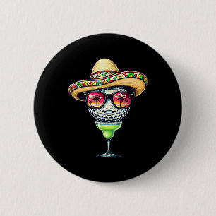 Cinco De Mayo Golf Ball With Sombrero Margarita Go 6 Cm Round Badge