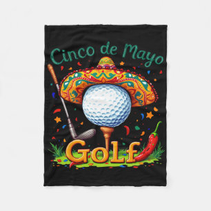 Cinco De Mayo Golf Ball With Sombrero Margarita Go Fleece Blanket