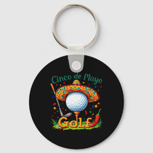 Cinco De Mayo Golf Ball With Sombrero Margarita Go Key Ring