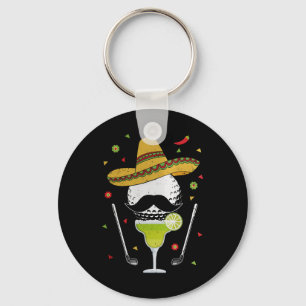 Cinco De Mayo Golf Byl With Sombrero And Margarita Key Ring