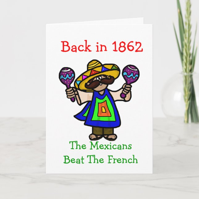 Cinco de Mayo Greeting Card  Mexican & Maracas (Front)
