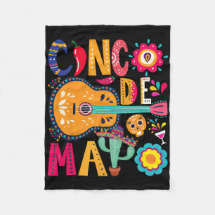 Cinco De Mayo Guitar Party Mexican Fiesta Happy 5 Fleece Blanket